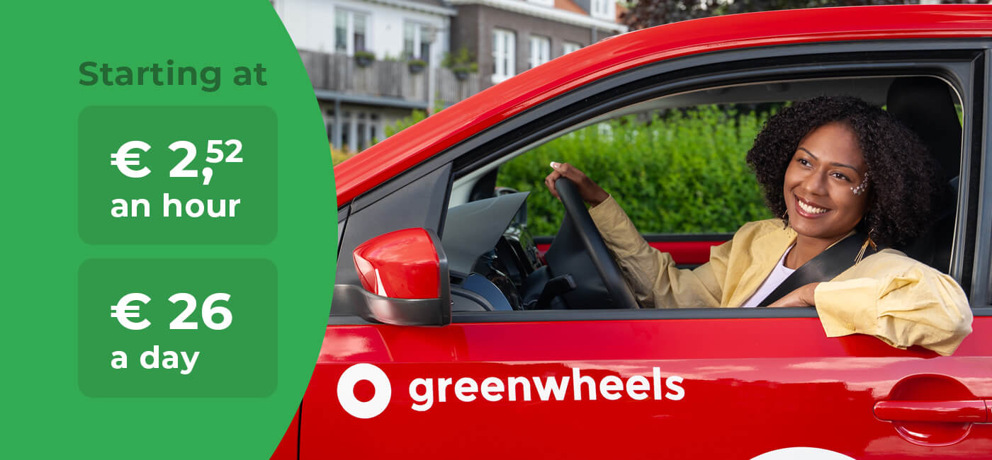 Rent a shared car with the Greenwheels app for carsharing in the Netherlands