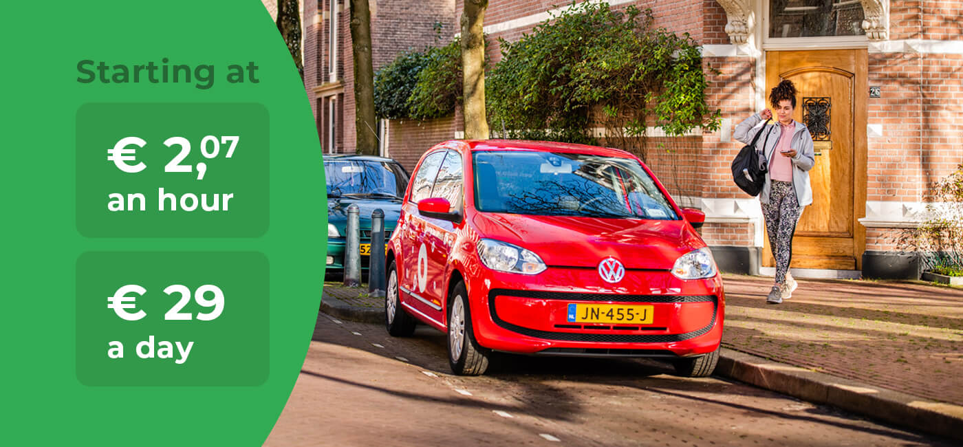 Rent a shared car with the Greenwheels app for carsharing in the Netherlands