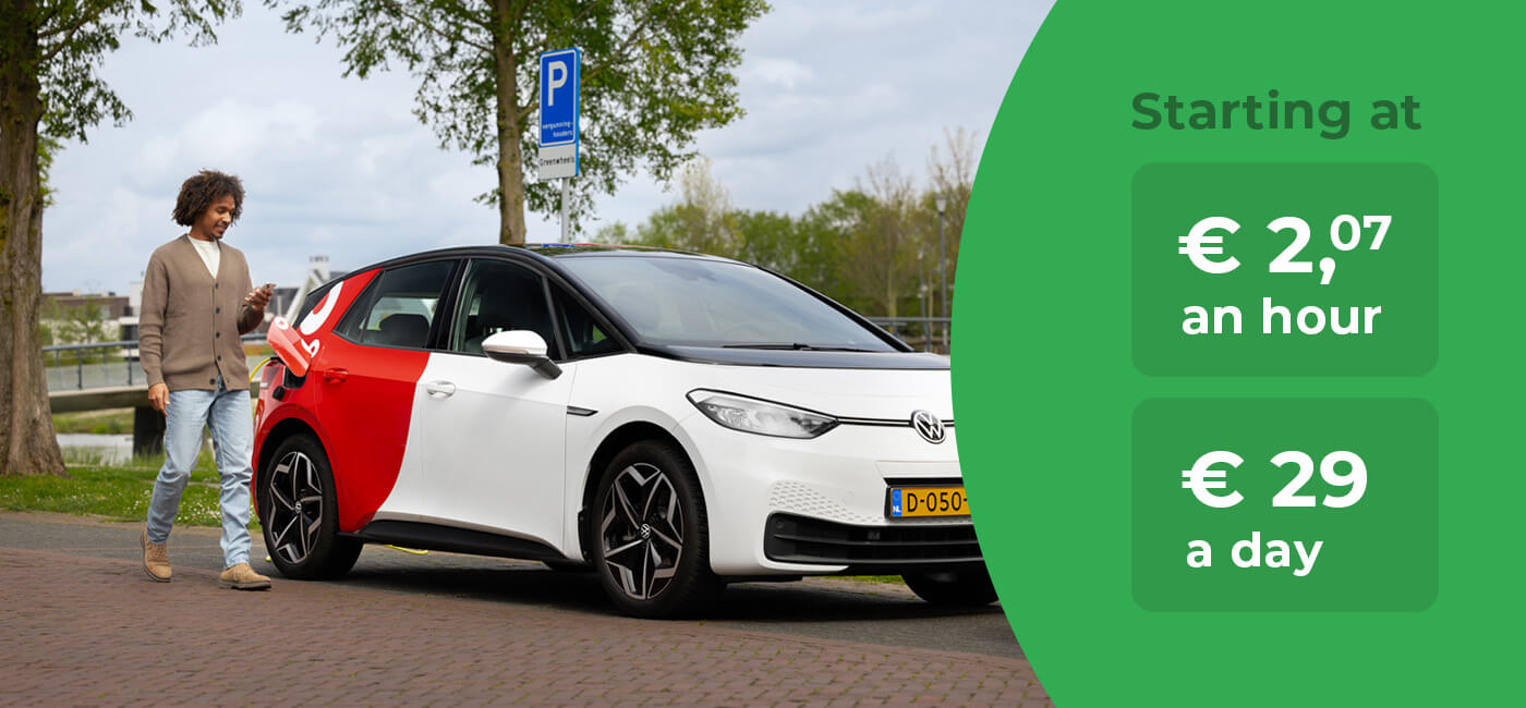 Rent a Volkswagen ID.3 with the Greenwheels app for carsharing in the Netherlands