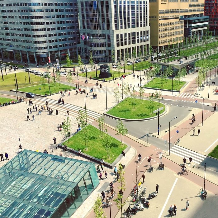 Rotterdam Centraal Station Bovenaanzicht Verkeer