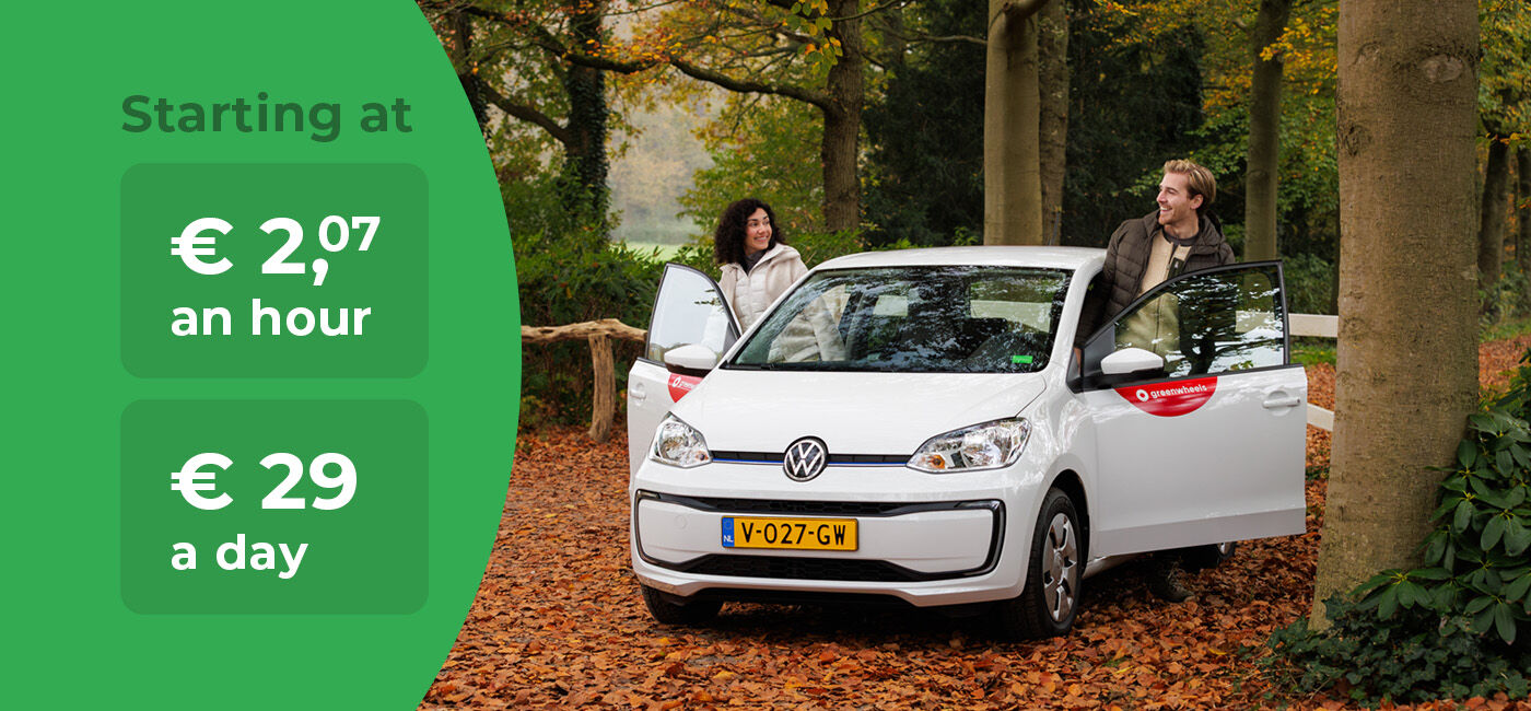 Rent a shared car with the Greenwheels app for carsharing in the Netherlands